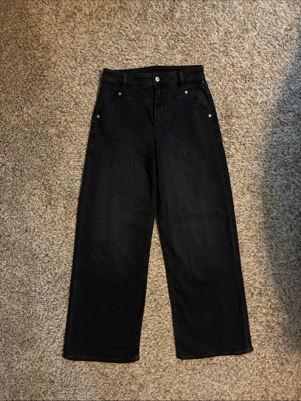 American Eagle super high rise baggy wide leg Jeans -size 0